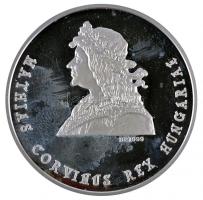 2000. "A Nemzet Biztonságáért / Mátyás király" Ag emlékérem (31.3g/0.999/42.5mm) T:PP