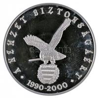 2000. "A Nemzet Biztonságáért / Mátyás király" Ag emlékérem (31.3g/0.999/42.5mm) T:PP