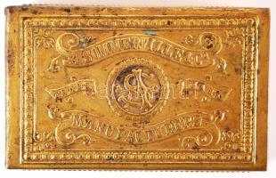 Cca 1900 Sommerville & Co. sárgaréz gyufásdoboz, h:7 cm