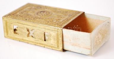 Cca 1900 Sommerville & Co. sárgaréz gyufásdoboz, h:7 cm