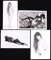 cca 1970 Tóth László esztétikus, erotikus vintage fotói, 4db, hátoldalukon pecséttel jelezve, kfl méretben