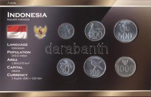 Indonézia 1994-2010. 25R - 1000R, 6klf fémpénz "World Money" T:1 Indonesia 1994-2010. 25 Rupiah - 1000 Rupiah, 6 different metal coins "World Money" C:UNC