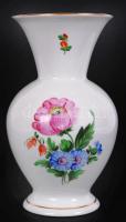 Herendi virág mintás váza, kézzel festett, jelzett, hibátlan, m:20 cm