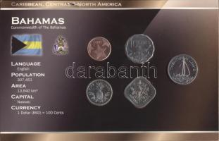 Bahamák 1992-2007. 1c - 25c, 5klf fémpénz "World Money" T:1 Bahamas 1992-2007. 1 cent - 25 cents, 5 different metal coins "World Money" C:UNC