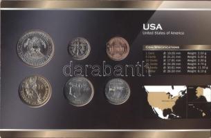 Amerikai Egyesült Államok 1999-2009. 1c - 1/2$, 6klf fémpénz "World Money" T:1 USA 1999-2009. 1 cent - 1/2 Dollar, 6 different metal coins "World Money" C:UNC