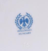 Hollóházi porcelán virág mintás váza, jelzett, matricás, hibátlan, m:18 cm