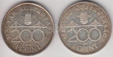 1992. 200Ft Ag "MNB" (2x) T:2