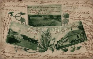 Ajka Fő tér, üveggyár, iskola, Art Nouveau (b)