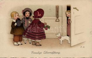 'Freudige Überraschung', artist signed, litho