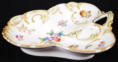 Herendi Viktória mintás füles kínáló, kézzel festett, jelzett, hibátlan, 17×15 cm