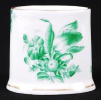 Kézzel festett jelzett Herendi fogpiszkálótartó, hibátlan / Hand painted Herendi porcelain toothpick holder, 5×6cm