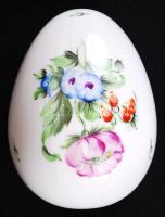 Kézzel festett tojás alakú jelzett Herendi porcelán bonbonier hibátlan állapotban, 7×5 cm / Handpainted numbered Herend chinaware egg shaped bonbonier in flawless condition