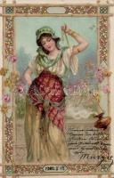 Girl, folklore, litho