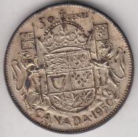 Kanada 1950. 50c Ag "VI. György" T:2- Canada 1950. 50 Cents Ag "George VI" C:VF