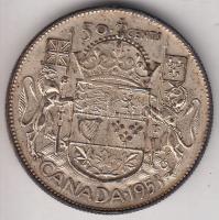 Kanada 1953. 50c Ag "II. Erzsébet" T:2- Canada 1953. 50 Cents Ag "Elizabeth II" C:VF