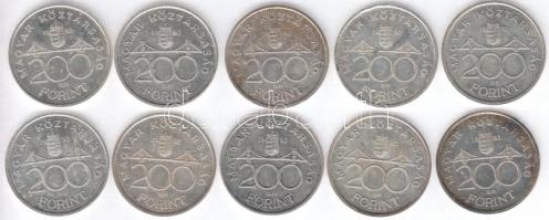 1992. 200Ft Ag "MNB" (10x) T:2
