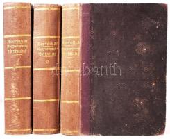 Dr. Horváth Mihály: Magyarország történelme I-III. Ujonnan átdolgozta Dr. Hatvani Mihály. Második kiadás. Pesten, 1860-1861, Heckenast Gusztáv. A hatkötetes kiadás első három darabja (!), félvászon kötésben, márványozott élmetszéssel. A kötés sérült