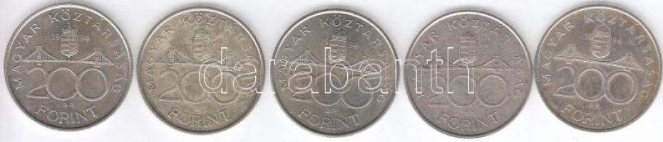 1994. 200Ft Ag "Deák" (5x) T:2
