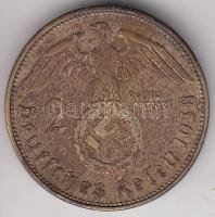 Német 3. Birodalom 1938B 2M Ag "Hindenburg" T:3 German Third Reich 1938B 2 Marks Ag "Hindenburg" C:F