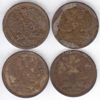 Oroszország 1901-1906. 20k Ag (4x) T:3,3-
Russia 1901-1906. 20 Kopeks Ag (4x) C:F,VG