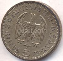 Német 3. Birodalom 1936A 5M Ag "Hindenburg" T:2- German Third Reich 1936A 5 Marks Ag "Hindenburg" C:VF