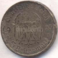 Német 3. Birodalom 1935A 5M Ag "Garnisonkirche" T:3 German Third Reich 1935A 5 Mark Ag "Garnisonkirche" C:F