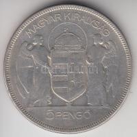 1930. 5P Ag "Horthy-jobbra" T:3