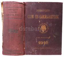 Budapesti Czím és Lakásjegyzék 1912. Vastag könyv minden információval. Minden egyesület, hivatalos ...