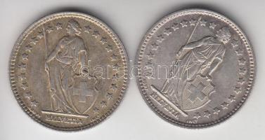 Svájc 1939. 1Fr Ag (2x) T:2- Switzerland 1939. 2 Francs Ag (2x) C:VF