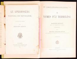 2db mezőgazdasági témájú könyv: Rudinai Molnár István: A nemes fűz termelése. 23 ábrával. Bp., 1903,...