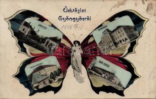 Gyöngyös pillangó, Jókai utca, Főgimnázium, Polgári leányiskola, Grófi kastély (Rb)