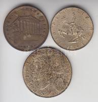 Ausztria 1925. 1Sch Ag + 1966. 5Sch Ag + 10Sch Ag T:2,2- Austria 1925. 1 Schilling Ag + 1966. 5 Schilling Ag + 10 Schilling Ag C:XF,VF