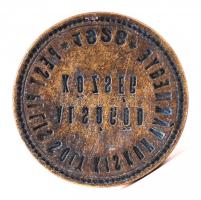 1928 "Pest-Pilis-Solt-Kiskun Vármegye - Alsógöd - Község" feliratú, bronz pecsétnyomó fa n...