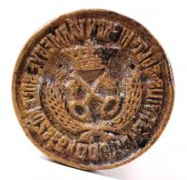 1900 "Pest-Pilis-Solt-Kiskun Vármegye Solt Község" feliratú, bronz bélyegző Solt címerével...