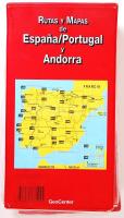 Spanyolország és Portugália úti térképek. Összesen 15 db térkép műanyag tartóban
