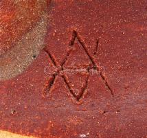 Vertel Andrea (1953-): Rókás nő. Festett kerámia, jelzett, hibátlan, m:43 cm, sz:22 cm