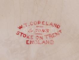 cca 1900 Máz alatt díszített, jelzett, W.T. Copeland & Sons Soke-on-Trent-i porcelán gyümölcsös ...