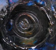 Katona Endre (keramikus): Nagy tál, festett mázas kerámia, jelzett, hibátlan, 39×39 cm, m:20 cm