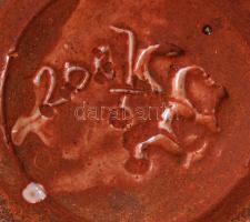 Jáger Margit (1948-): Kupa pár, festett, mázas kerámia, jelzett, hibátlan, m:15 cm, d:12 cm (2×)