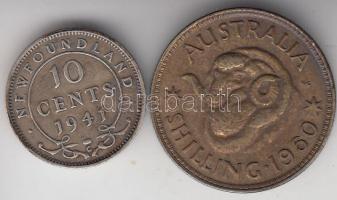 Ausztrália 1960. 1Sh Ag T:2- + Újfundland 1941. 10c Ag T:2-
Australia 1960. 1 Shilling Ag C:VF + New...