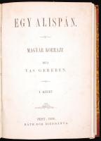 Vas Gereben: Egy alispán I-III. Pest, 1858, Ráth Mór. Korabeli, aranyozott gerincű, félvászon kötésb...