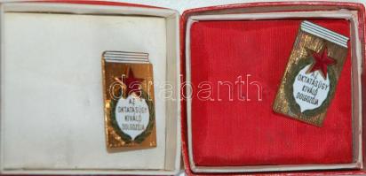 ~1960. "Az Oktatásügy Kiváló Dolgozója" arany és bronz fokozatú kitüntető jelvények tokban T:1,1-