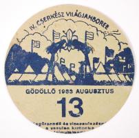 1933 IV. Cserkész Világjamboree Gödöllő, utazási kedvezményre jogosító kitűző a 13. napra /  Scout World Jamboree, discount railway ticket for day 13