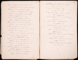 cca 1860 Ismeretlen szerző kézzel írt verseskötete 19 lapon, az első lap sérült