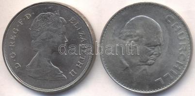 Nagy-Britannia 1965-1981. 1C "Churchill" + 25p "Lady Diana és Károly herceg"  T:2 Great Britain 1965-1981. 1 Crown "Churchill" + 25 New Pence "Lady Diana and Prince Charles" C:XF