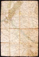 cca 1890 Pozsony és környéke váaszon térkép /  Pressburg and area canvas map 37x56 cm