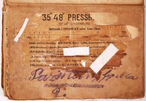 cca 1890 Pozsony és környéke váaszon térkép / 
Pressburg and area canvas map 37x56 cm