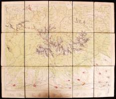 cca 1890 Kogutovitz-Vigyázó: Magas Tátra vászon térkép / cca 1890 Tatra canvas map 52x45 cm