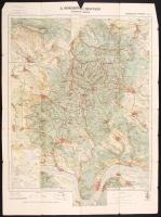 cca 1930 Magyar Földrajzi Intézet: Börzsöny és környéke turistatérkép kis szakadásokkal 57x76 cm