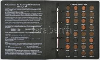 NSZK 1950-2001. 101db különböző 2Pf érme, gyűjtői karton albumban, a gyűjtemény hiányos, kiegészítés...